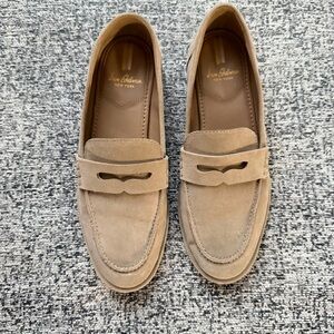 Sam Edelman Penny Loafers Beige Tan Suede Beatrice Academia Preppy Flats